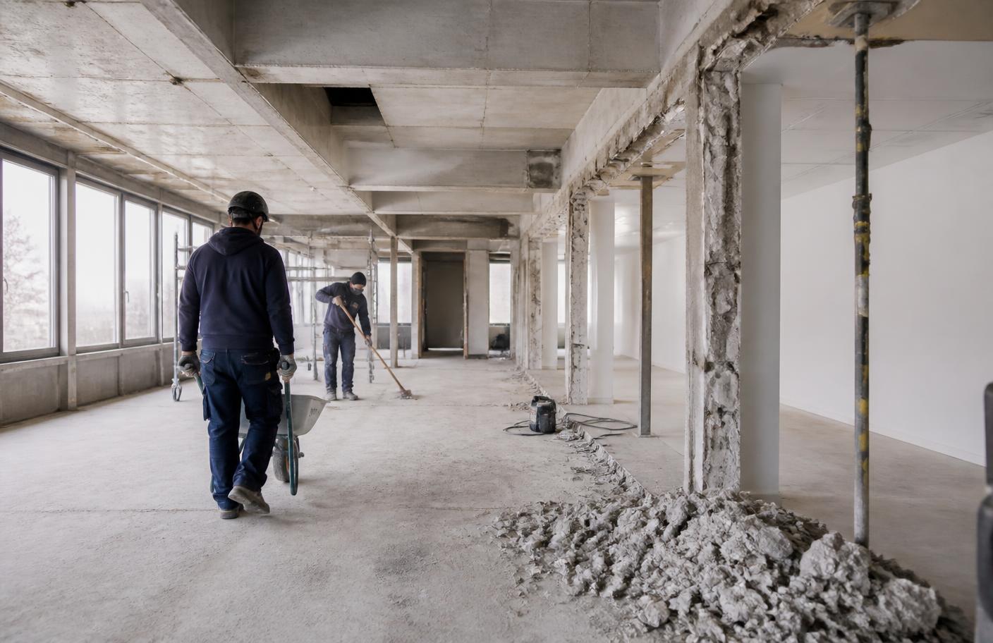 Kontrollierter Rückbau einer bestehenden Gewerbefläche